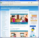 Captura de pantalla de la web Recursos para nuestra clase